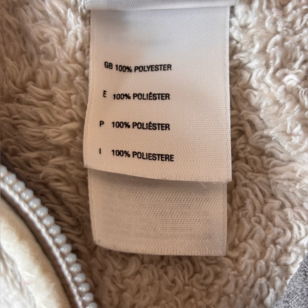 The North Face 1/4 Zip Fleece Pullover Pouch Pocket Pop Collar Top Cream Size M - Picture 10 of 13
